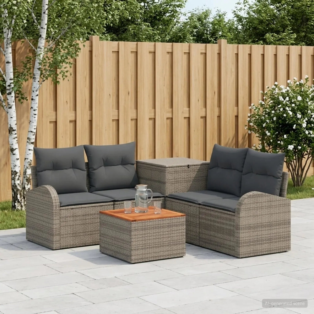 Set di divani 6 pz Grigio e Grigio Scuro 3447192