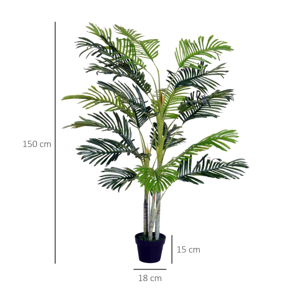 Palma Artificiale 150 cm con Vaso e Muschio ¨C zephmum ¨C Verde ?18x150 cm