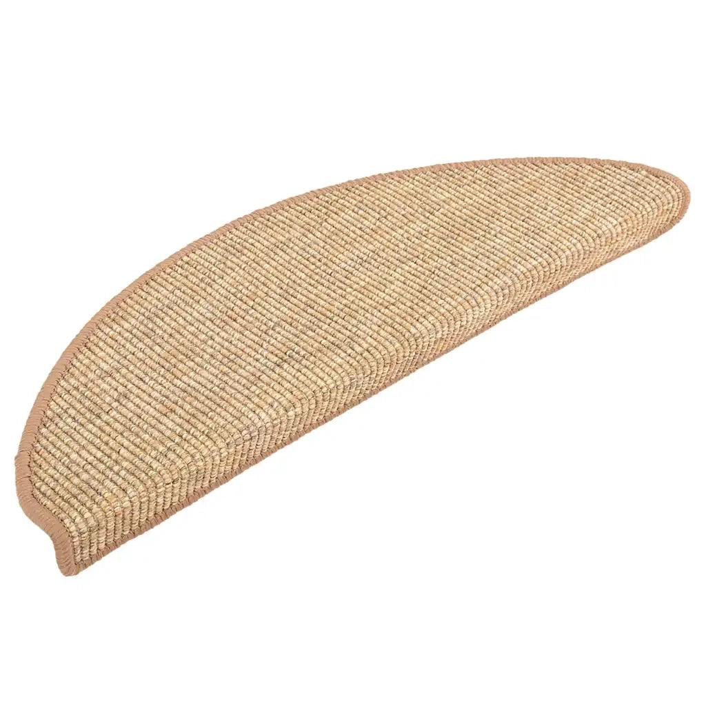 Tappetini per scale 15 pz 56x17x3 cm Marrone chiaro Semicircolari 326898