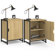 IDMarket - Set di 2 comodini a 1 anta DETROIT dal design industriale
