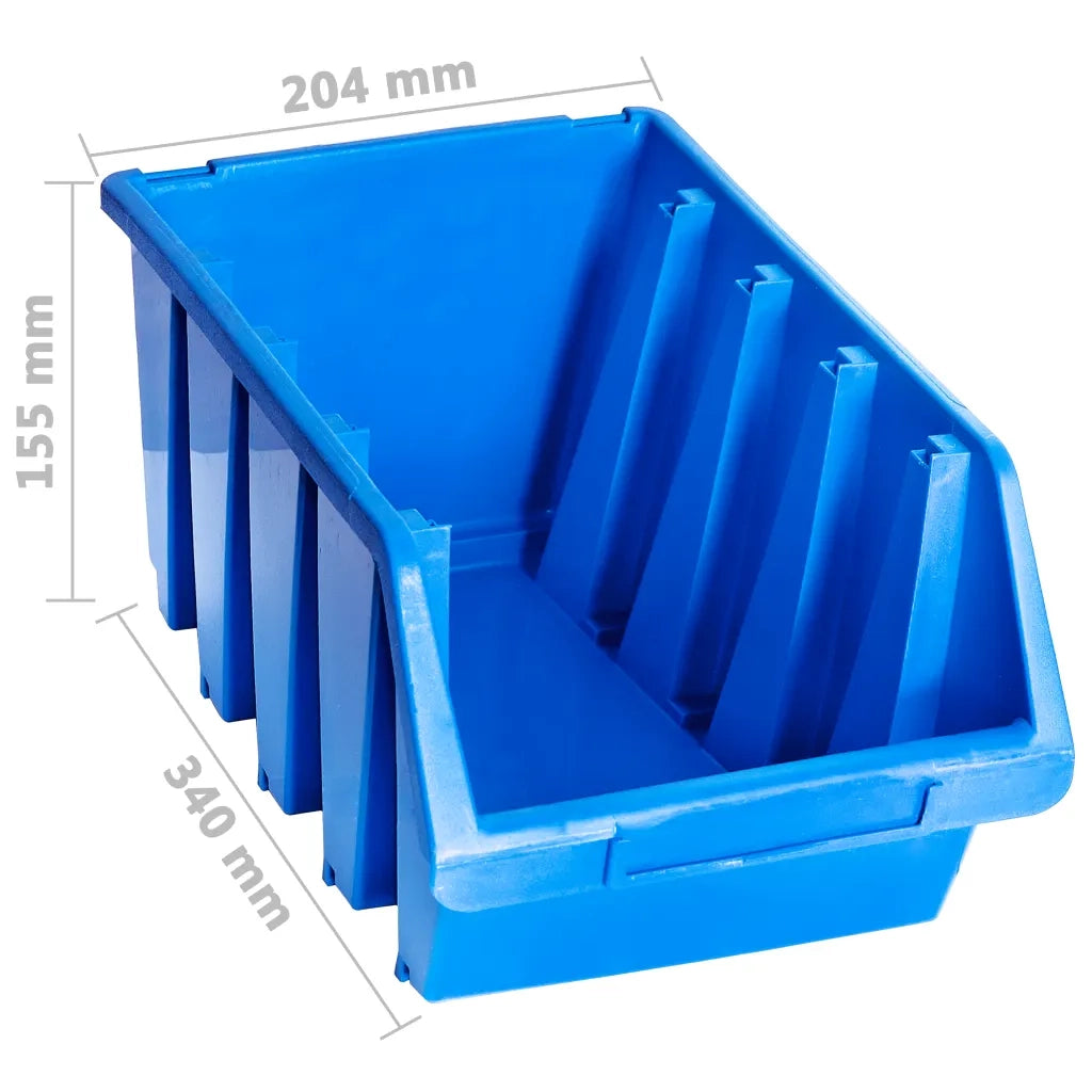 Contenitori Impilabili 14 pz Blu in Plastica 146286