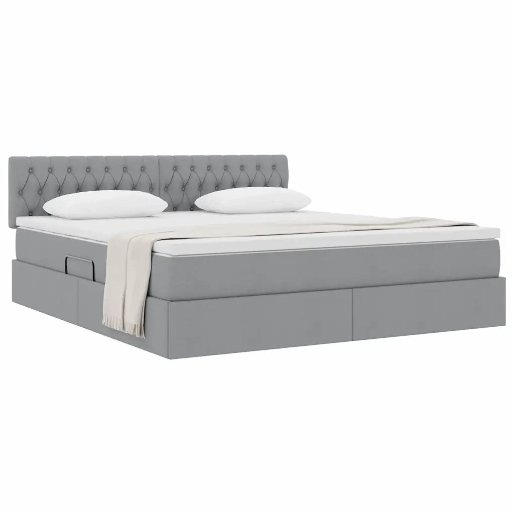 Letto con contenitore e materasso Grigio chiaro 180 x 200 cm 3370587