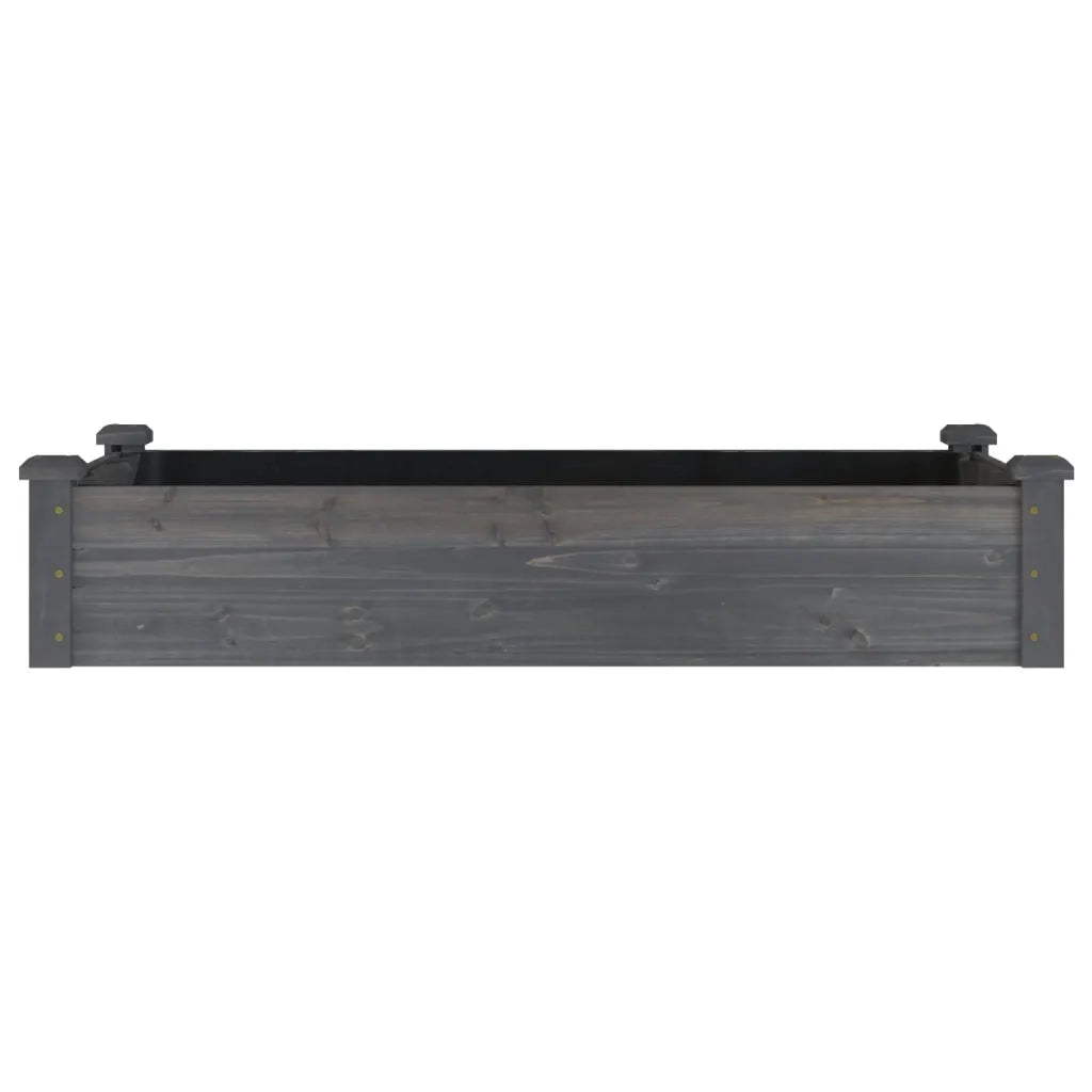 Fioriera Giardino con Fodera Grigia 120x60x25cm Massello Abete 364291
