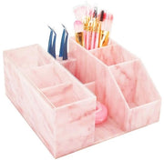 Organizzatore per trucco acqua resistente - 3 contenitori - Acrilico/Marmo - Incluso pinza di apertura