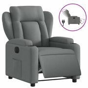 Poltrona | Sedia Relax Elettrica Reclinabile Grigio Scuro in Tessuto
