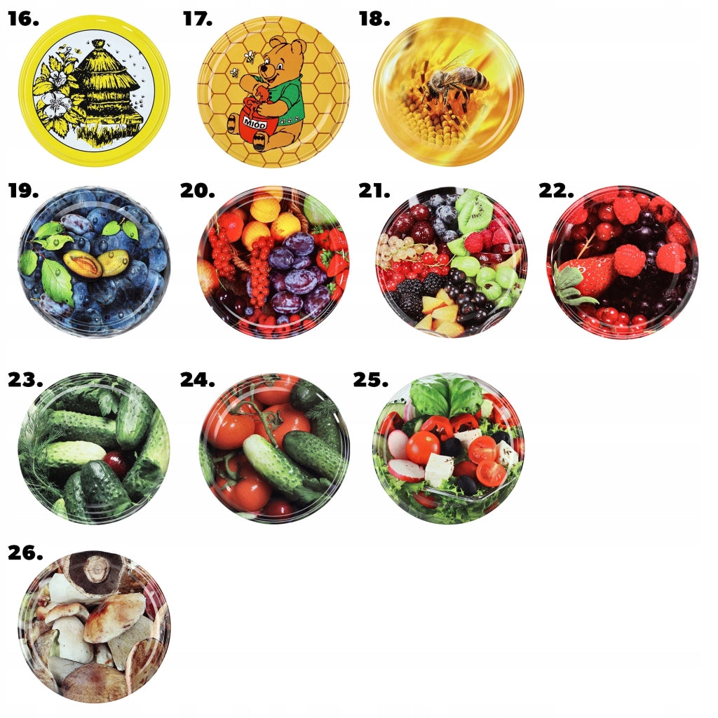 KADAX 10 pezzi Barattoli da 350 ml per miele, conserve, marmellata, tappi e coperchi Fi 82