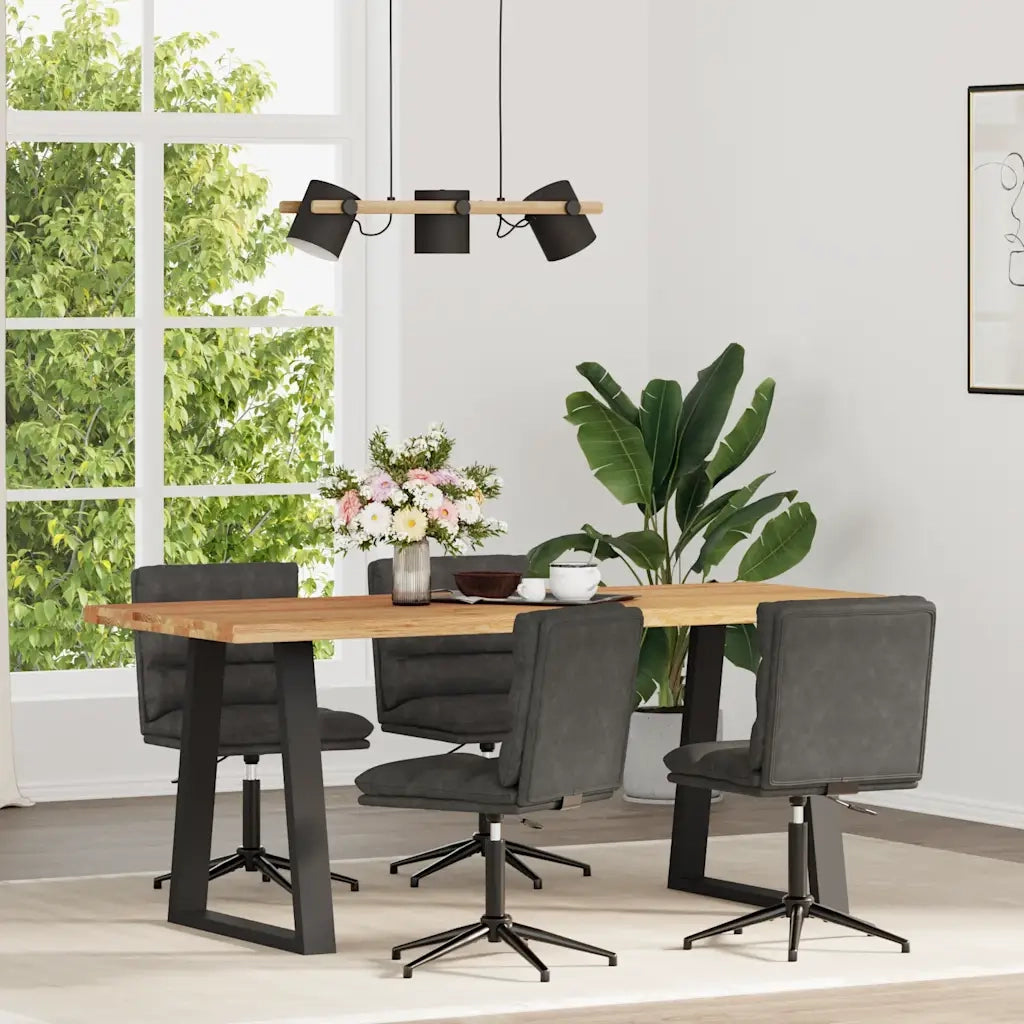 Sedie da Pranzo 4 pz Nere in Similpelle 3315675