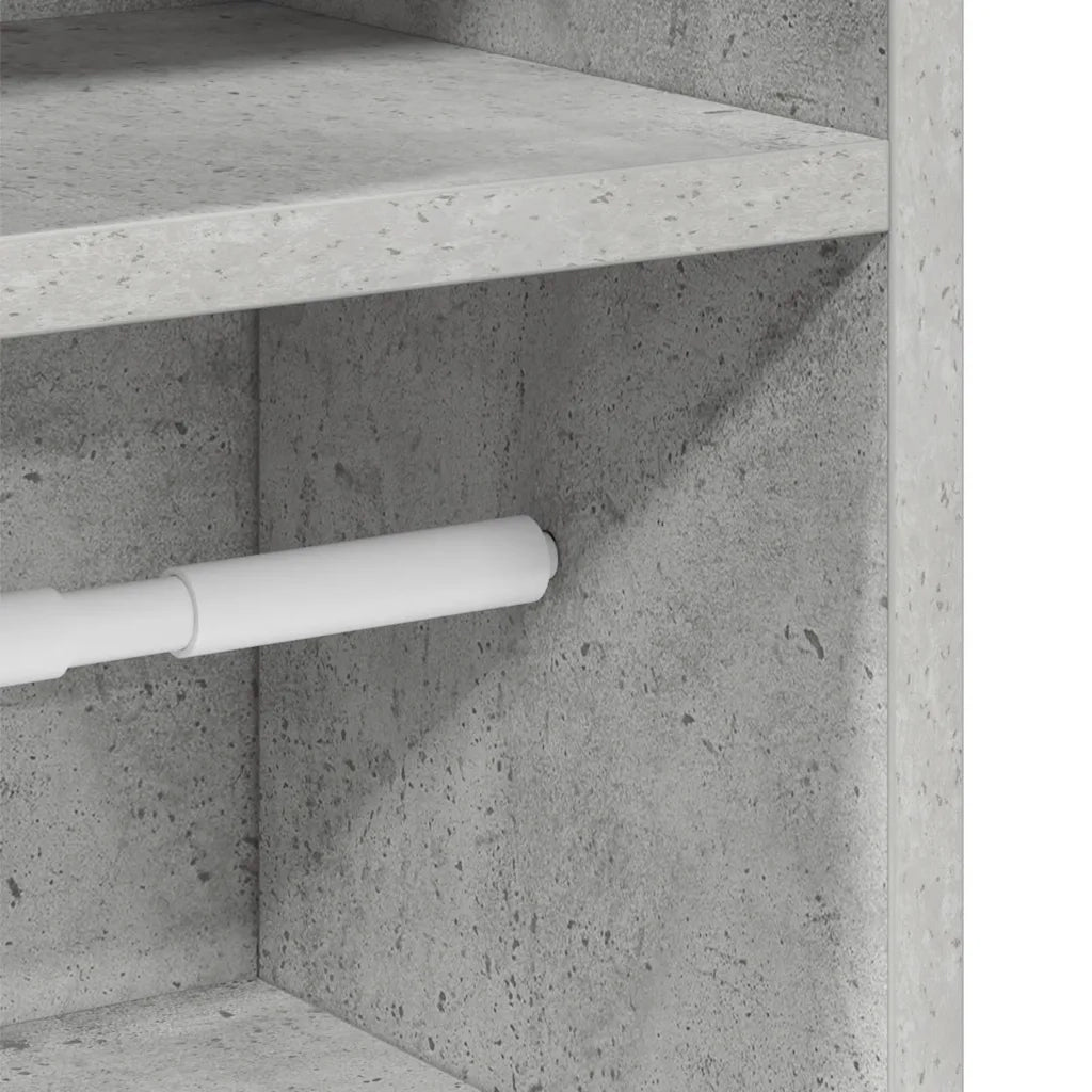 Mobile da Bagno con Portarotolo Grigio Cemento 20,5x22x90 cm 858500