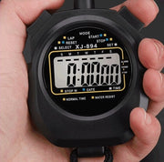 Stopwatch digitale, impermeabile, compatta e portatile, facile da usare, nessuna visualizzazione dell'orologio, nessuna visualizzazione della data, silenzioso, timer di stopwatch, apparecchio di timing - nero