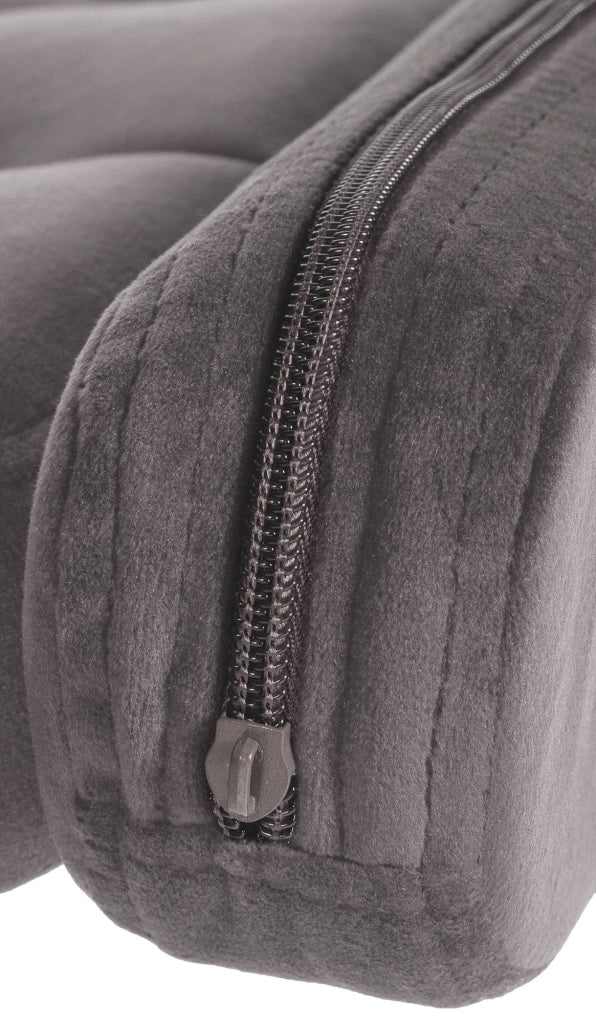 Sgabello da bar in velluto Dublin grigio,Metallo in look cromato