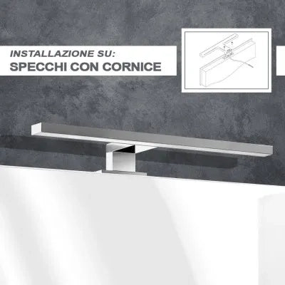 Applique LED per specchio 50 cm luce naturale e doppia installazione