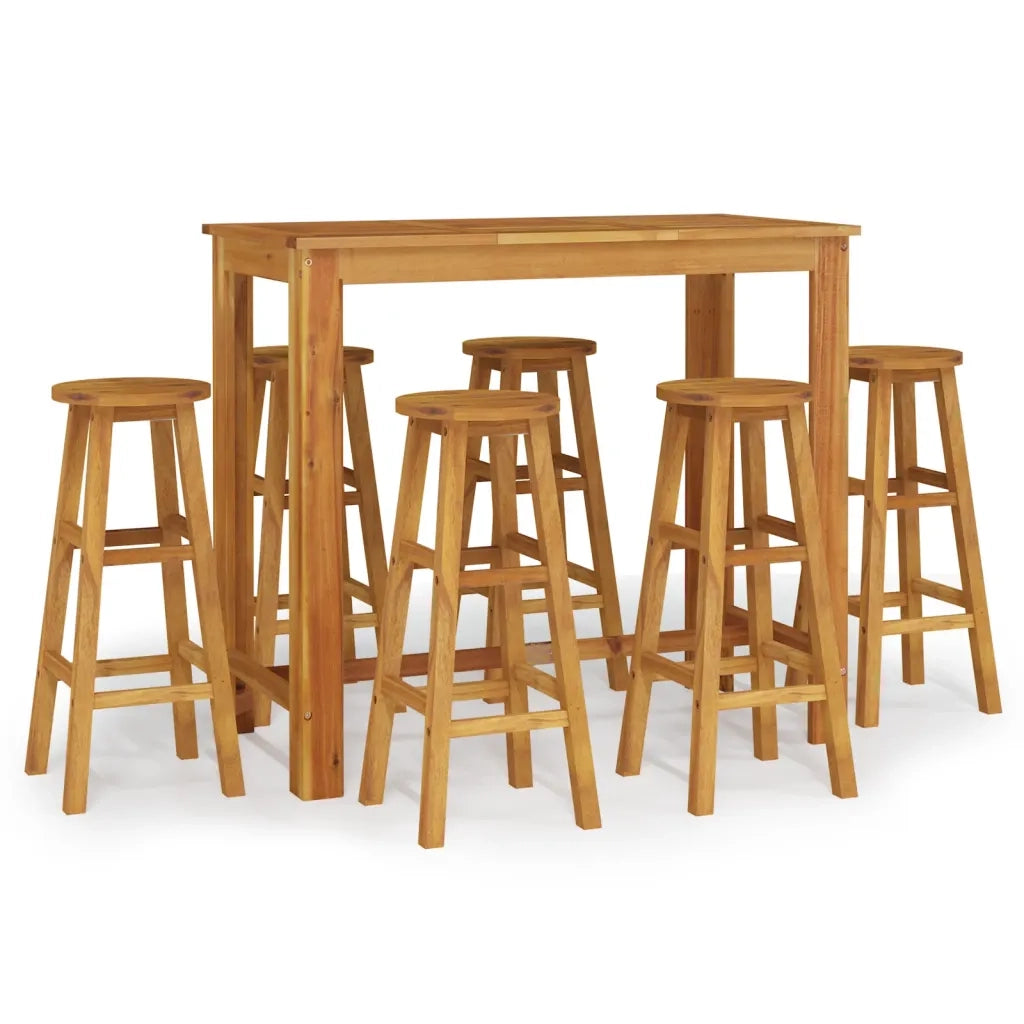Set da Bar da Giardino 7 pz in Legno Massello di Acacia 3154395