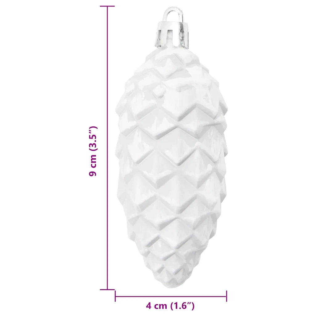 Palla di pino di Natale 40 pz Bianco Plastica CFW1685119