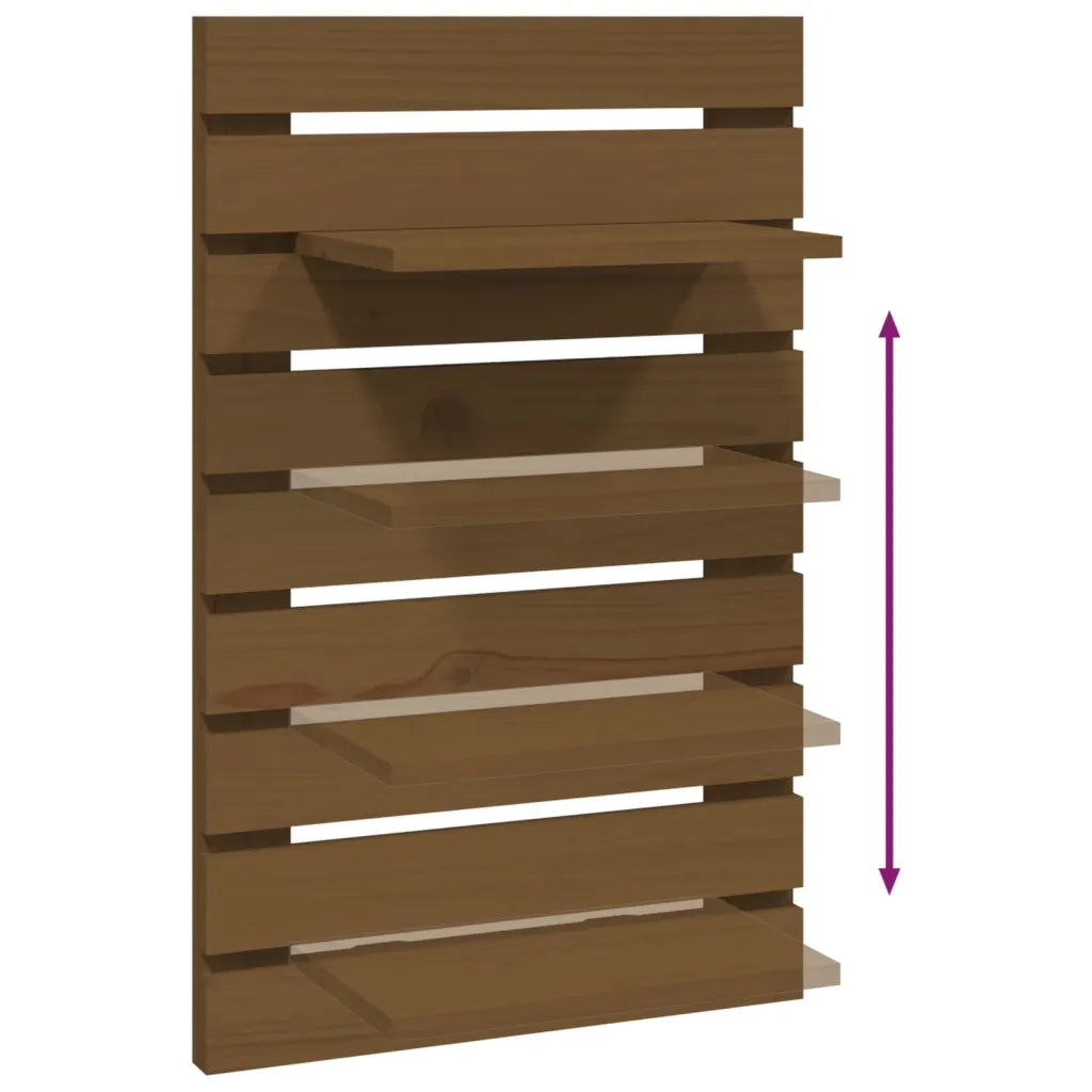 Mensole da Letto a Parete 2 pz Ambra Legno Massello di Pino 824771