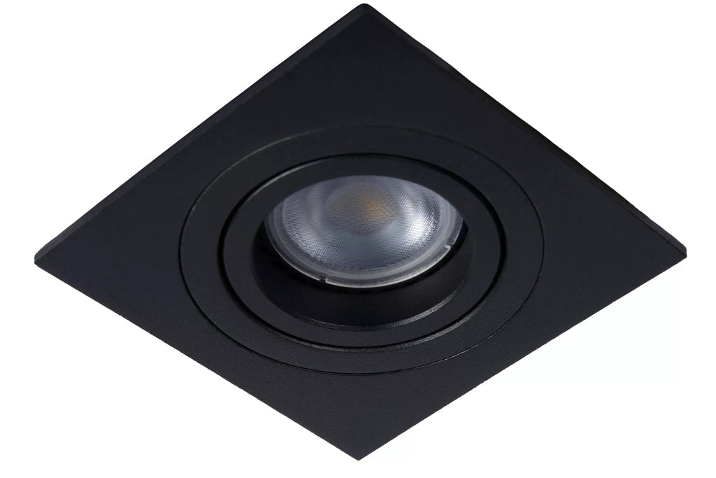 Faretto incasso quadrato nero orientabile GU10 50W Lucide