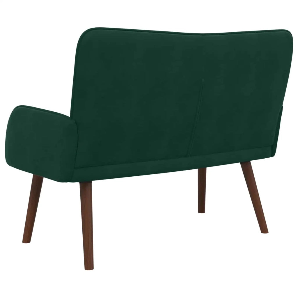 Sofa a Due Posti Verde Scuro 115 x 61 x 87 cm Velluto