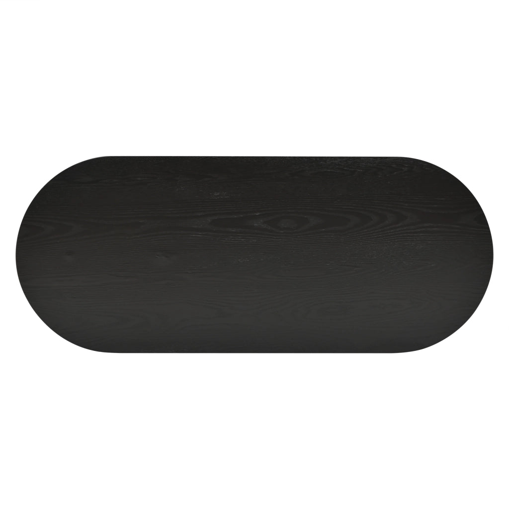 Tavolino ovale, stile minimalista, MDF, 119.7 x 49.8 x 35.5 cm, nero