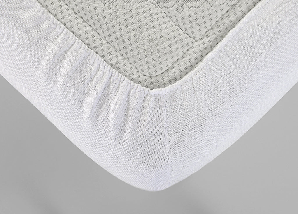 Traversa Coprimaterasso Per Letto 100% Cotone Jacquard Made In Italyi 450 gr/mq - Singolo - Bianco
