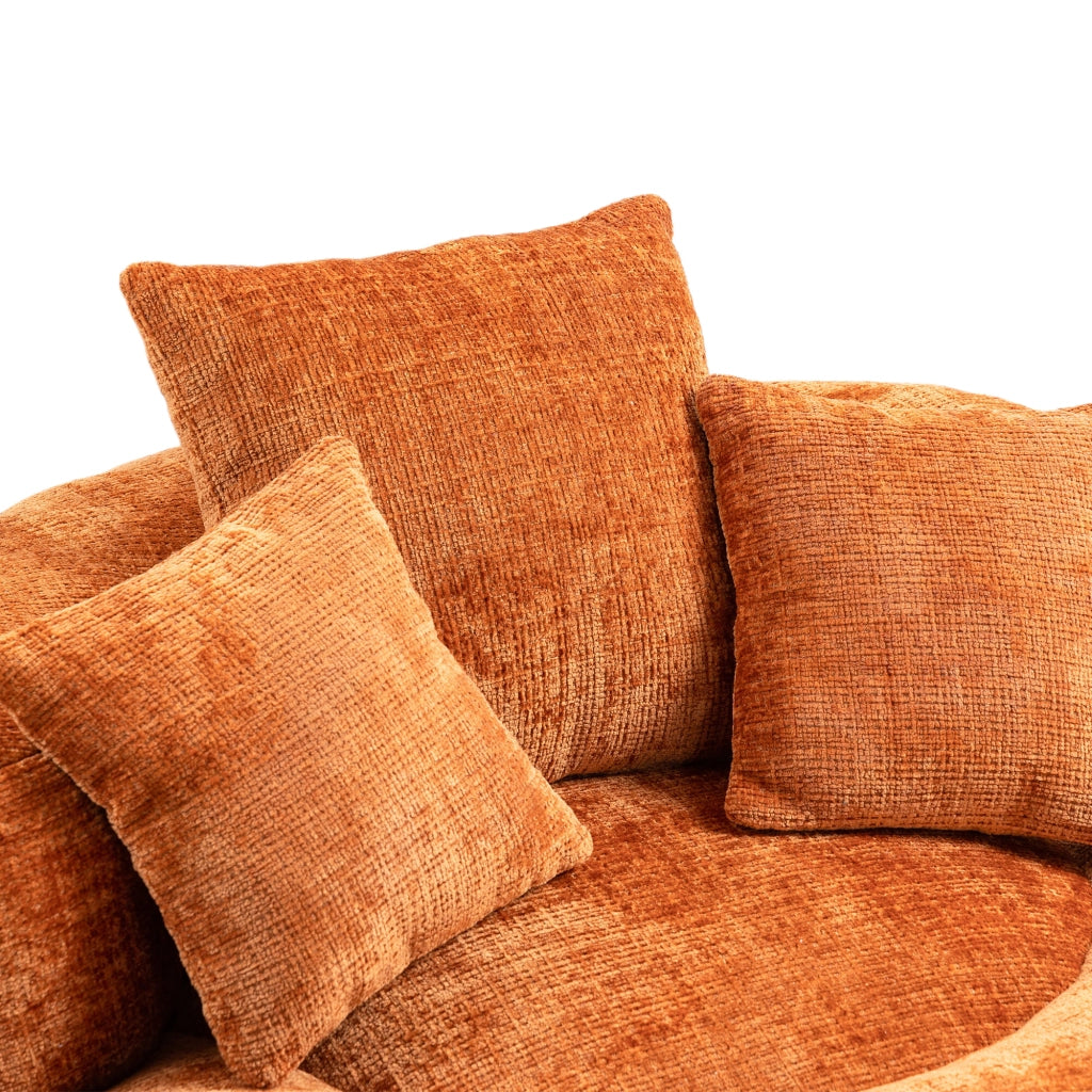 Sitzsack Lazy Sofa in Chenille Arancione 108 x 108 x 52 cm