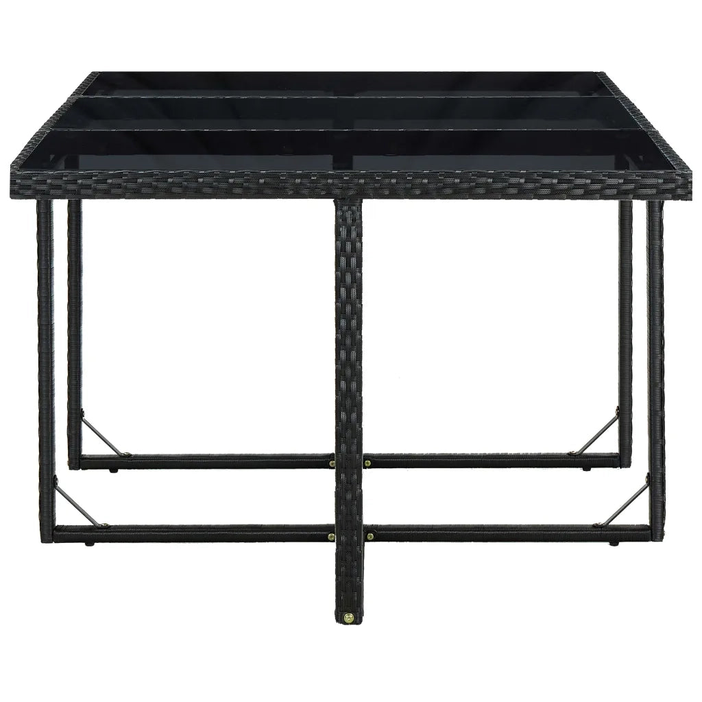 Set da Pranzo da Giardino 11 pz con Cuscini in Polyrattan Nero cod mxl 42956