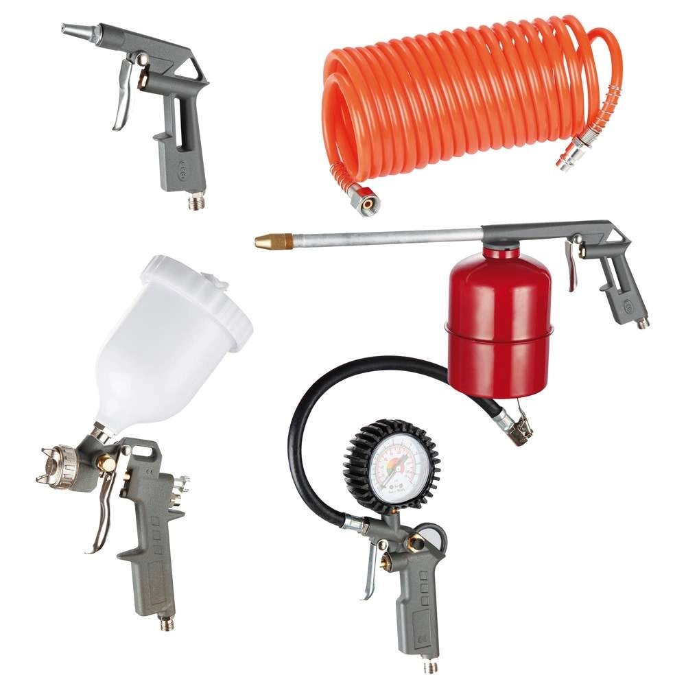 Kit Accessori Compressore Vinco 5 Pezzi per Soffiaggio Gonfiaggio e Verniciatura