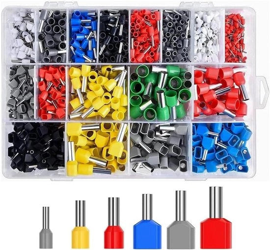 Hulze per cavi in acciaio inox, doppie viti, 05-16 mm², connsi di saldatura - Set da 1200 pezzi