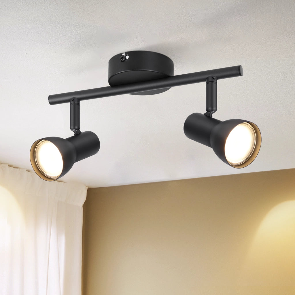 ZMH Faretto da soffitto neri 1 luce GU10 orientabili 350° metallo design moderno senza lampadina
