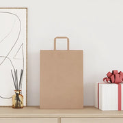 Sacchetti di Carta 250 pz con Manici Marrone 26x12x35 cm 4101814