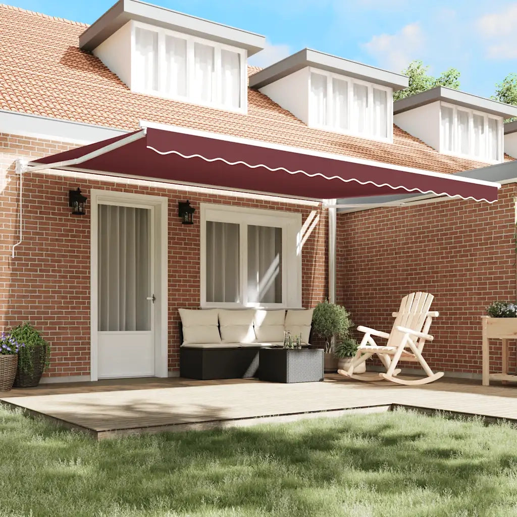 Tenda da Sole Retrattile Manuale Bordò 450x300 cm 3215296