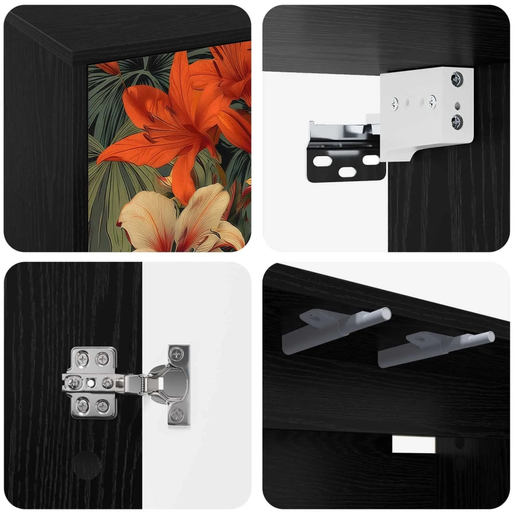 Mobile TV da Parete GENNEP 69 x 33 x 40 cm Rovere Nero 8007122