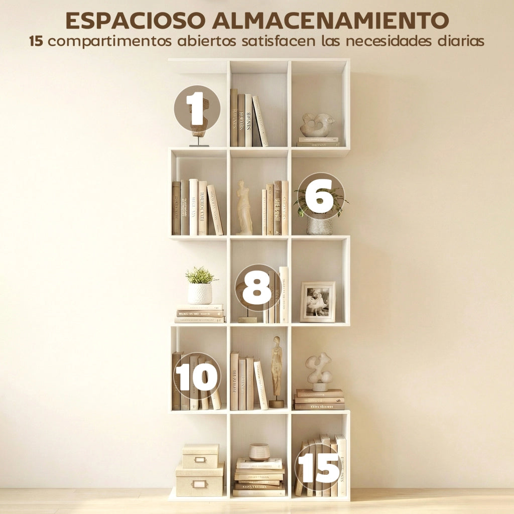 Libreria Scaffale 5 Livelli Soggiorno Studio Ufficio ¨C zephmum ¨C 80x24x200 cm Bianco
