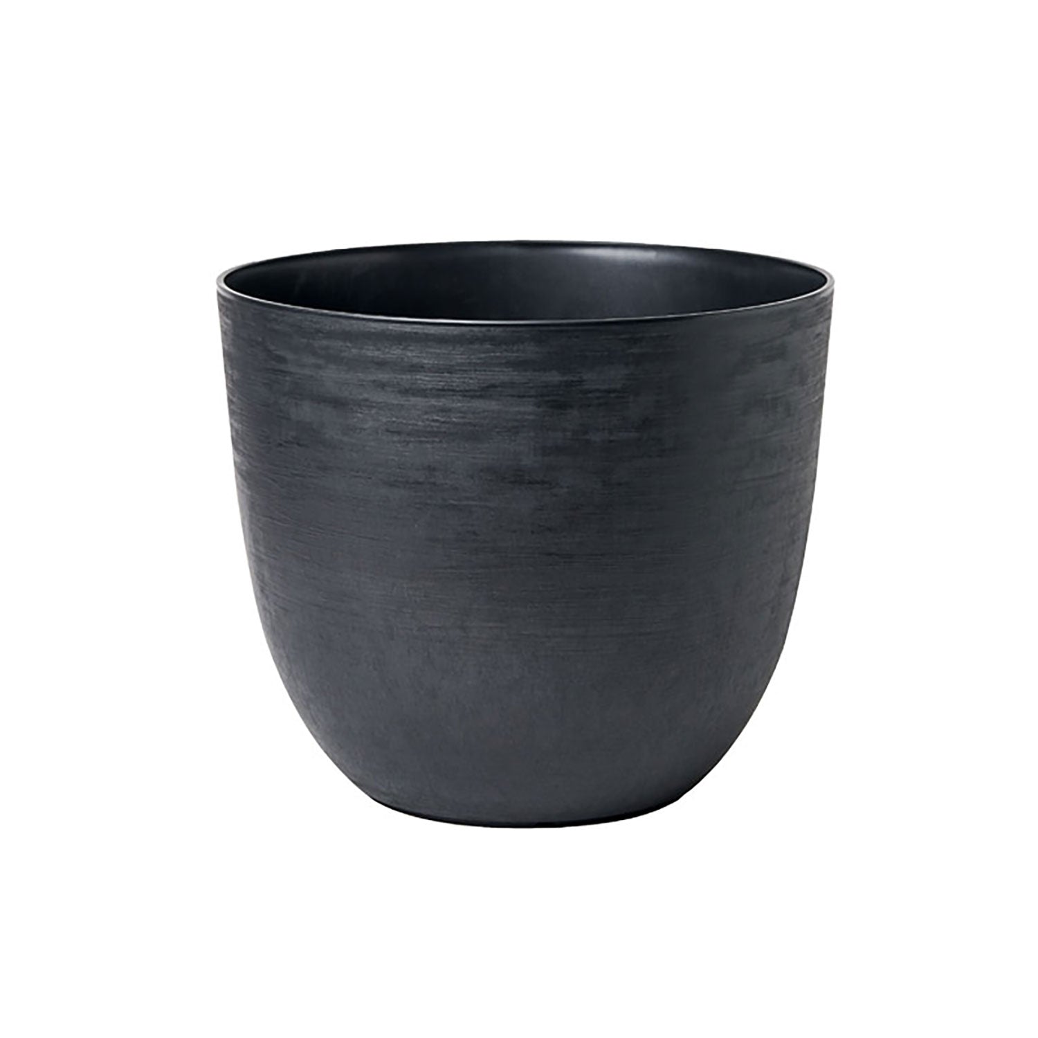 Vaso Rotondo Indoor e Outdoor con Riserva D'acqua Over Black Ø28 cm in Plastica Nero