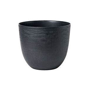 Vaso Rotondo Indoor e Outdoor con Riserva D'acqua Over Black Ø28 cm in Plastica Nero