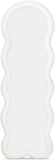 Specchio Wave in Tessuto bouclette Crema 150 x 50 cm