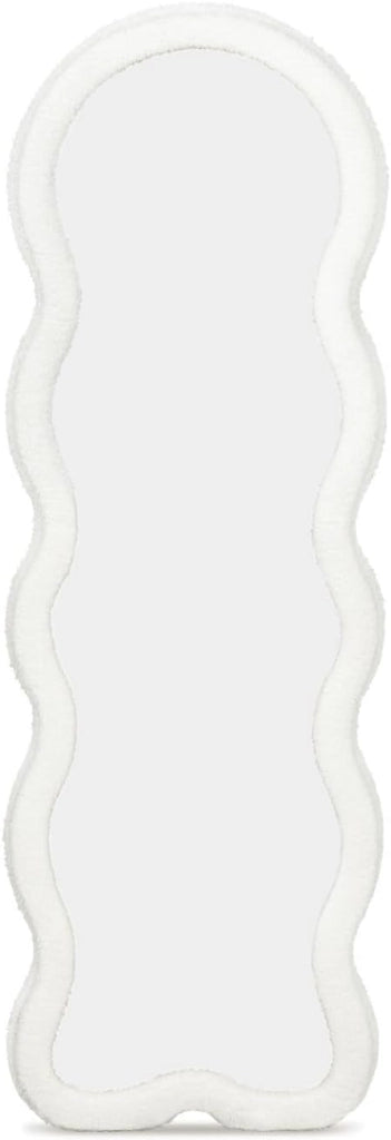 Specchio Wave in Tessuto bouclette Crema 150 x 50 cm