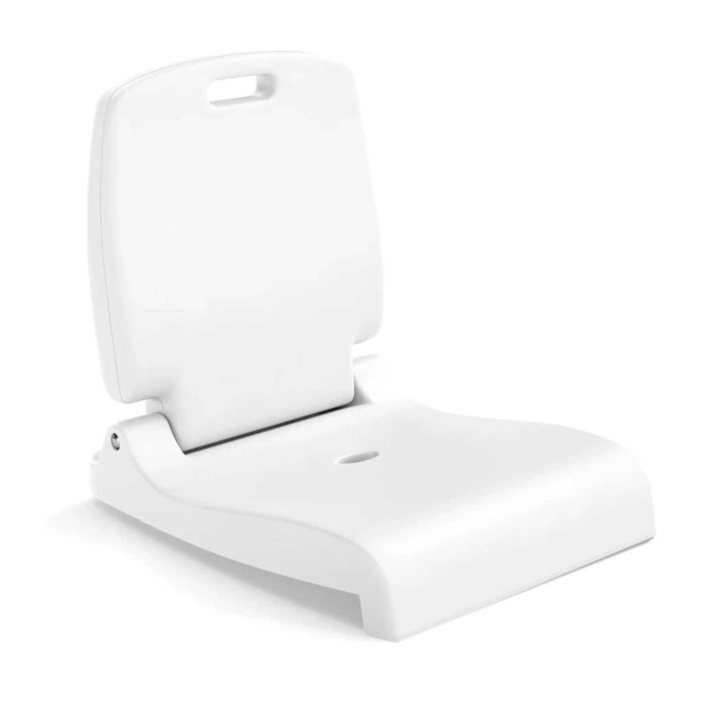 Set di 1 sedia pieghevole da bordo piscina 56 x 47 x 52 cm con foro di scarico e comoda porta in PE bianco 20_0011079