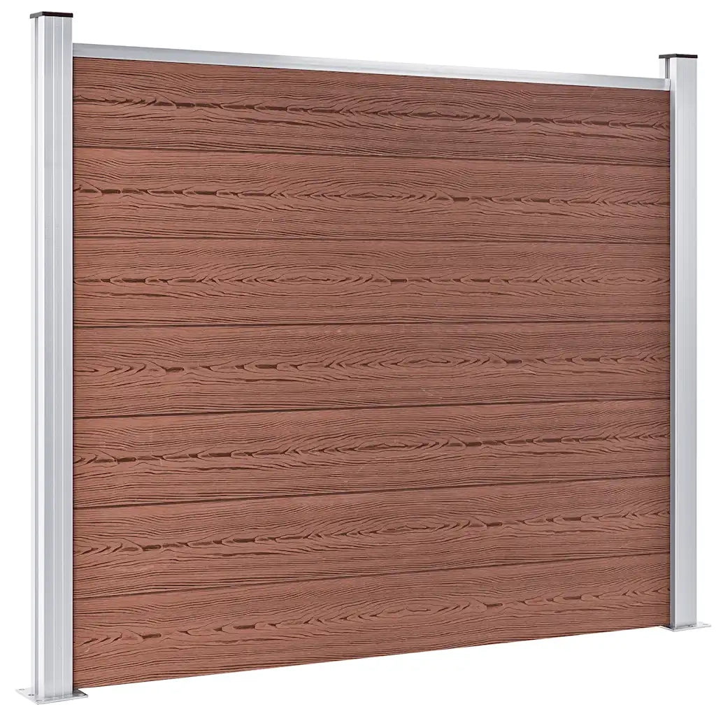 Set Pannello di Recinzione in WPC 353x146 cm Marrone 3070451