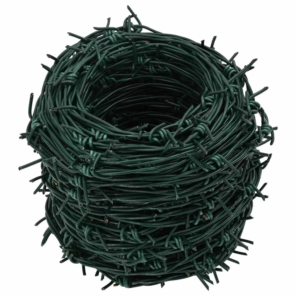 Fil di Ferro Spinato Verde 100 m Acciaio Zincato a Caldo CFW5550576