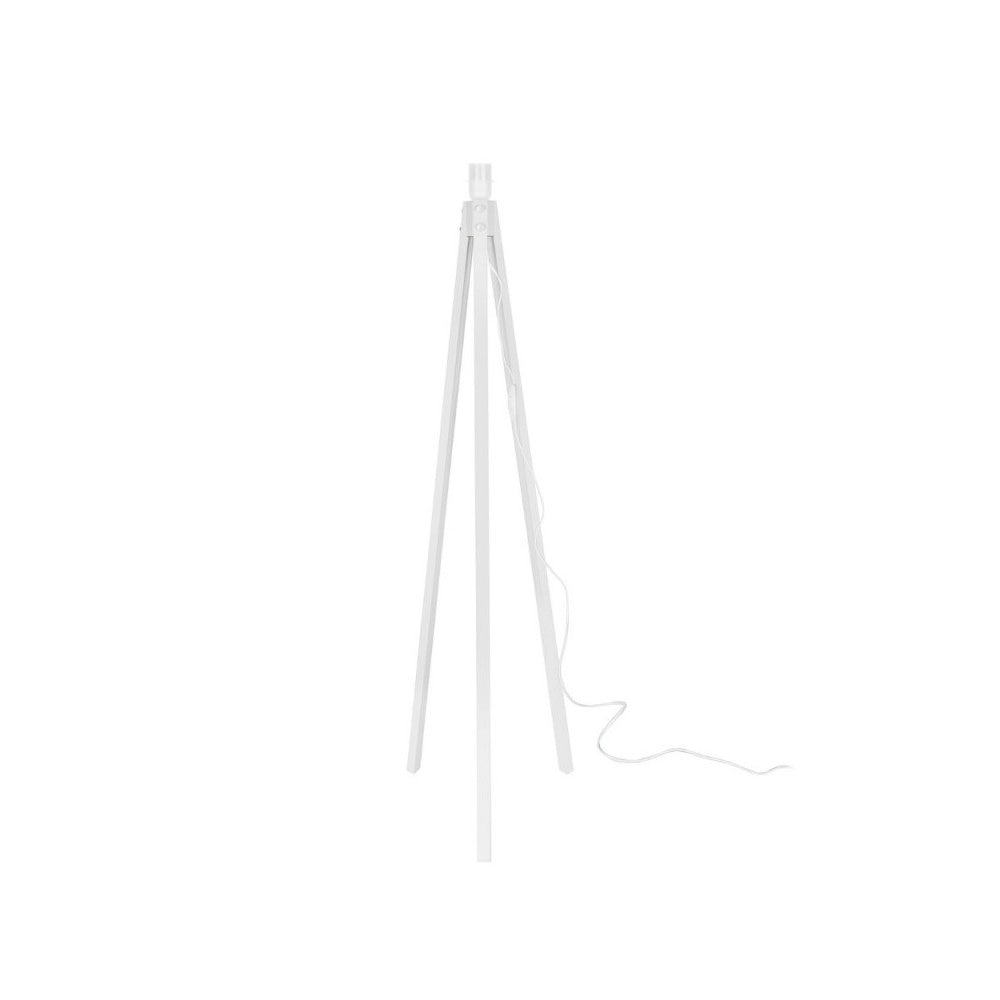 Lampada da terra treppiede legno bianco e paralume rosa RODIBI3012