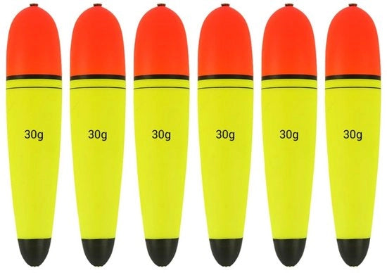 Pescatoio - Mezzaluna Dobber 6 pezzi - Impermeabile EVA - Alta Visibilità - Dobber a Slitta - Attrezzo da Pesca - Resistenti alla Corrosione - Float per Pescatori