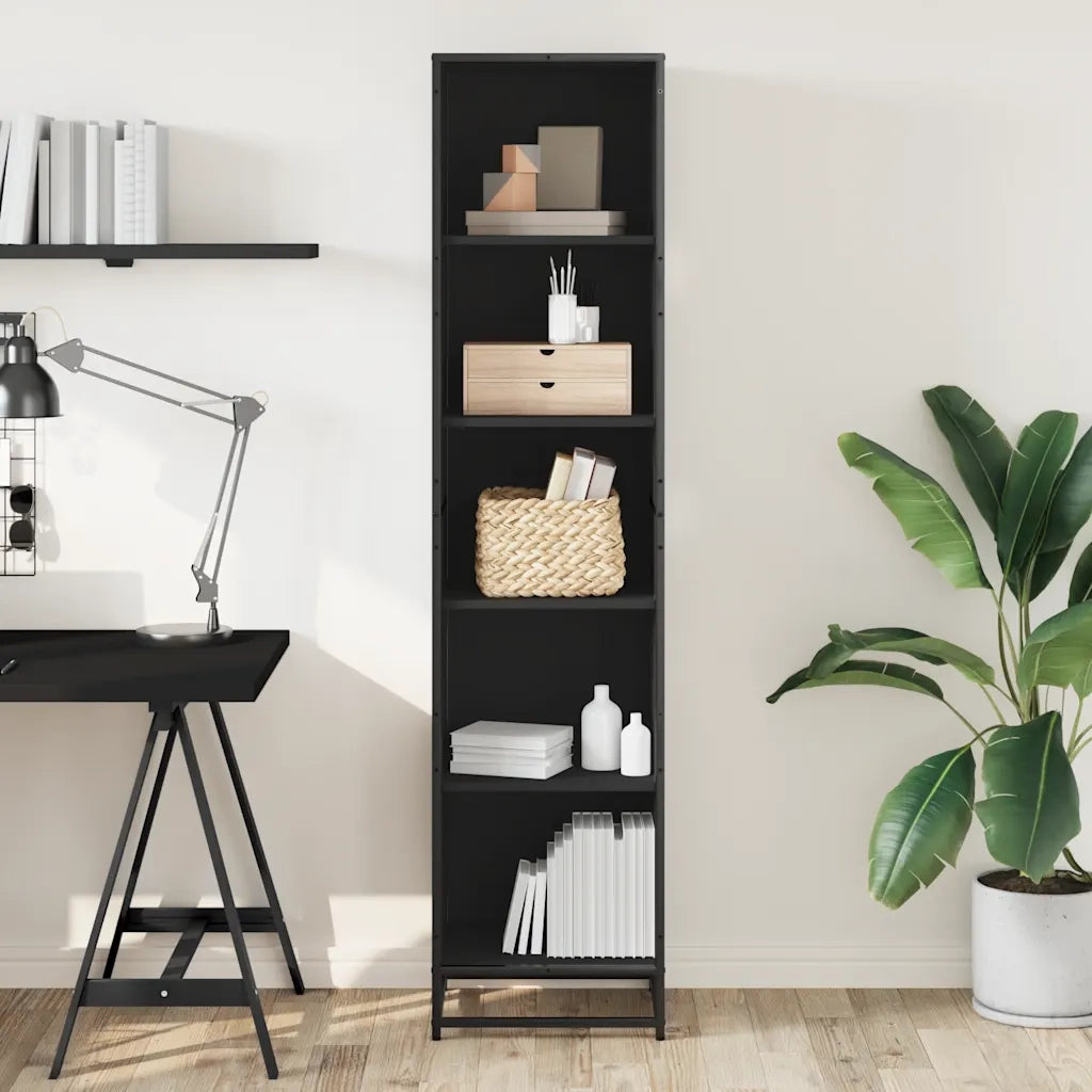 Libreria Nera 40x35x170,5 cm in Legno Multistrato 849139
