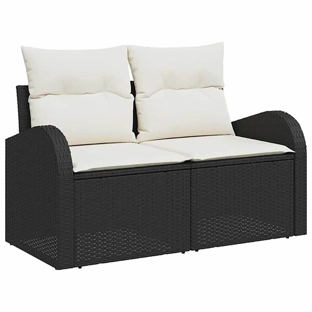 Set di divani 8 pz Nero e Bianco Crema 3448105