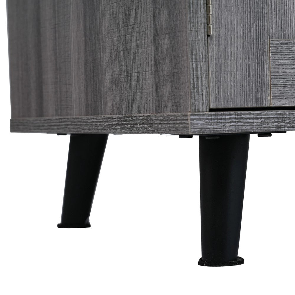 Credenza Allungabile con Ruote ¨C Xylo ¨C Piano Marmo Bianco, Legno Effetto Noce, Gambe Massello