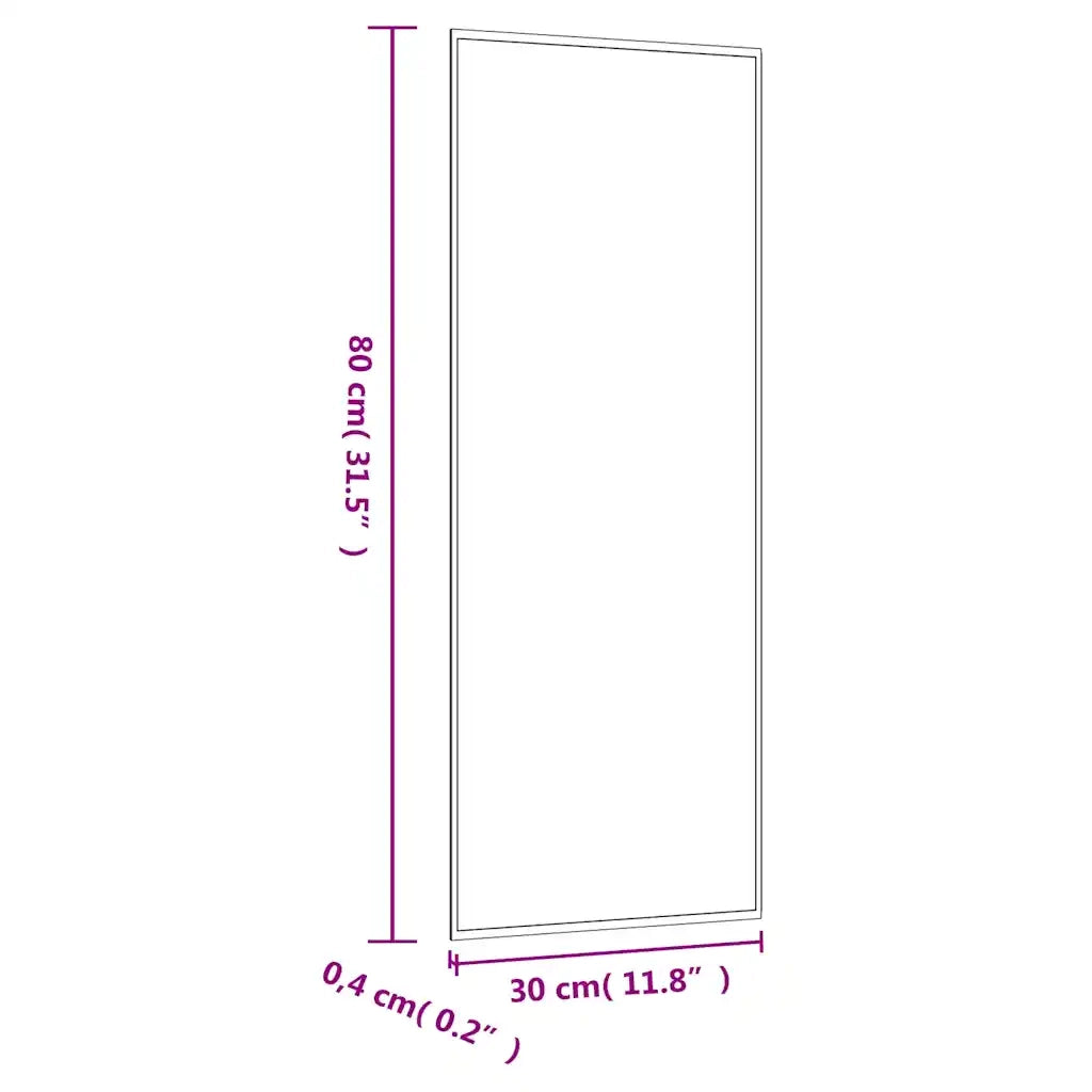 Specchio da Parete-Specchio a Muro-Specchio Decorativo 30x80 cm Vetro Rettangolare