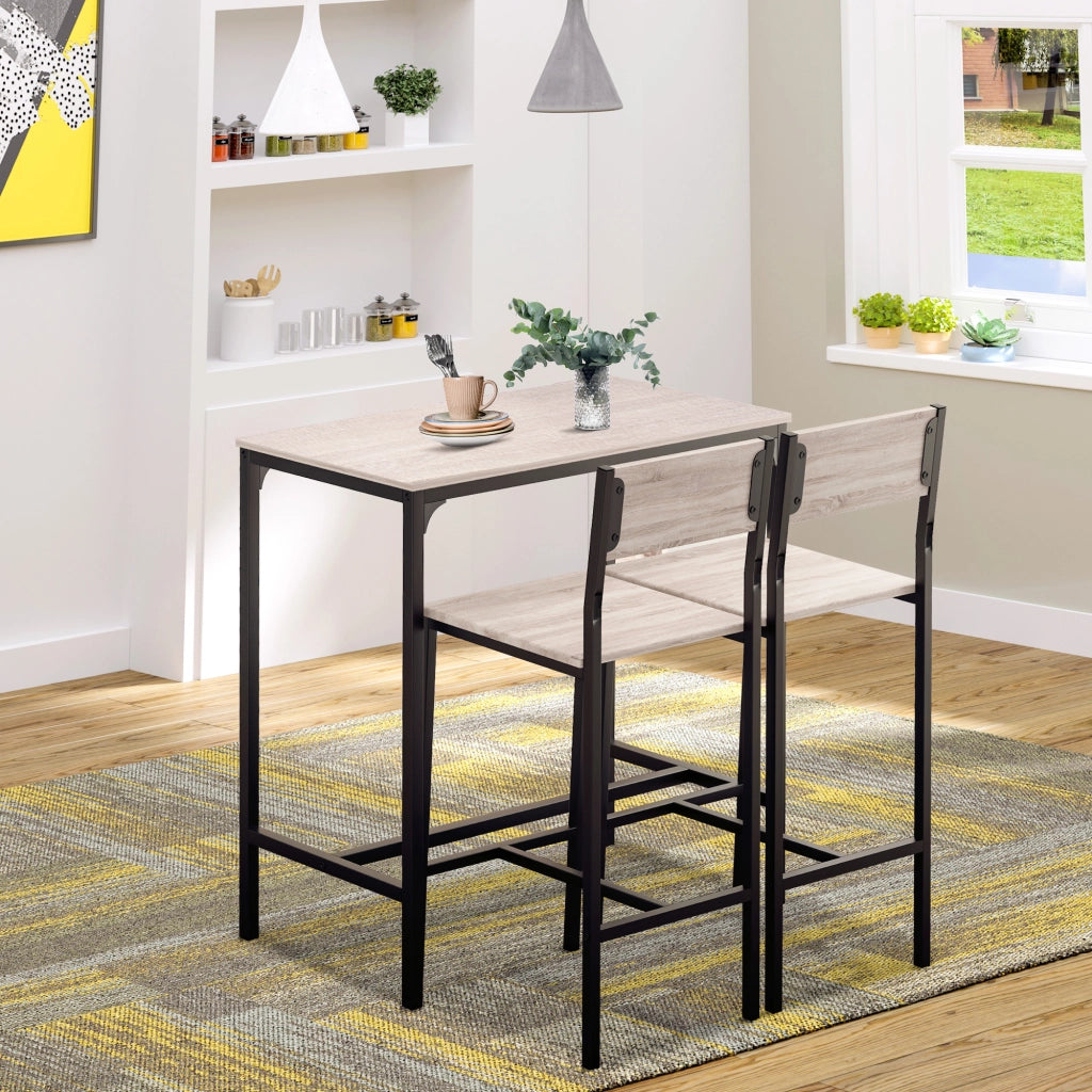 Tavolo da pranzo con 2 sedie ¨C zephmum ¨C legno naturale