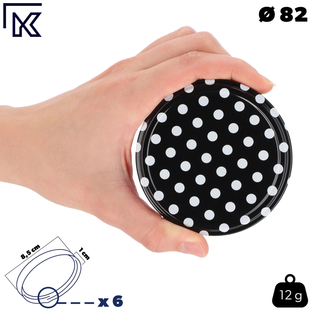 Tappi per barattoli KADAX, diametro 82 mm, confezione da 10 pezzi