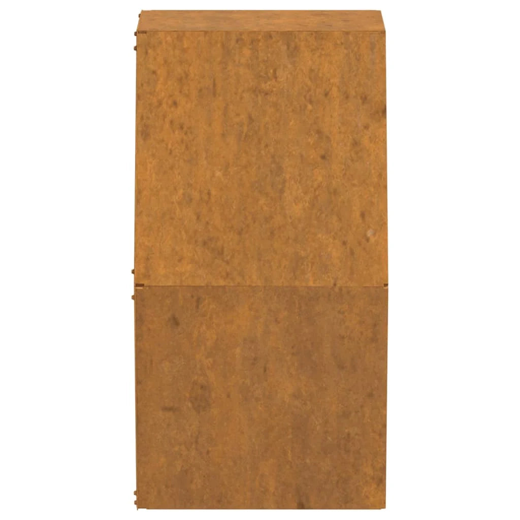 Fioriera aiuola rialzata fioriera aiuola giardino terrazza parete set da 2 acciaio corten arrugginito 30 x 10 x 25 cm marrone 02_0039116