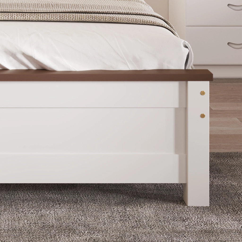 LETTO Singolo 90x200 cm Bianco in pino e MDF