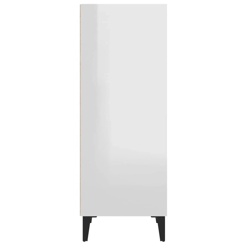 Buffet credenza cassettiera mobiletto mobile contenitore organizer per cucina soggiorno finitura lucida 34,5 x 32,5 x 90 cm legno ingegnerizzato bianco 02_0030582