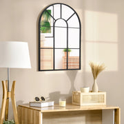 Specchio da parete decorativo 91 x 60 cm con cornice in metallo nero